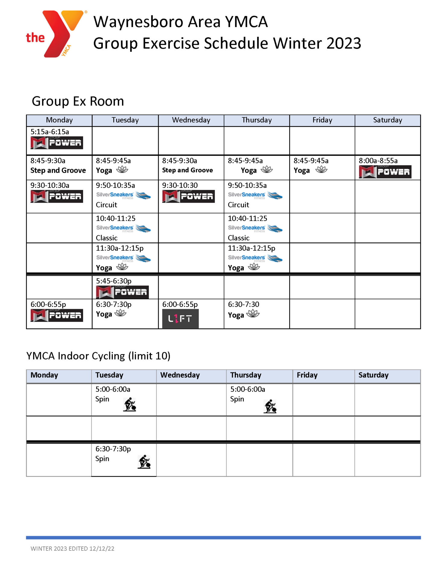 Schedules – Waynesboro YMCA